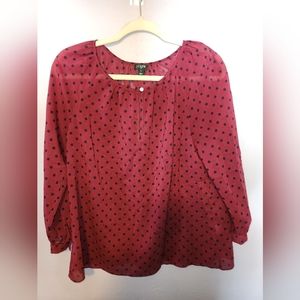 J crew poka dot blouse